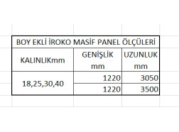 Boy Ekli İroko Masif Panel Boy Ekli İroko Masif Panel